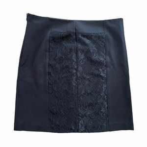 Ispiri black pencil skirt side zip lace detail  10